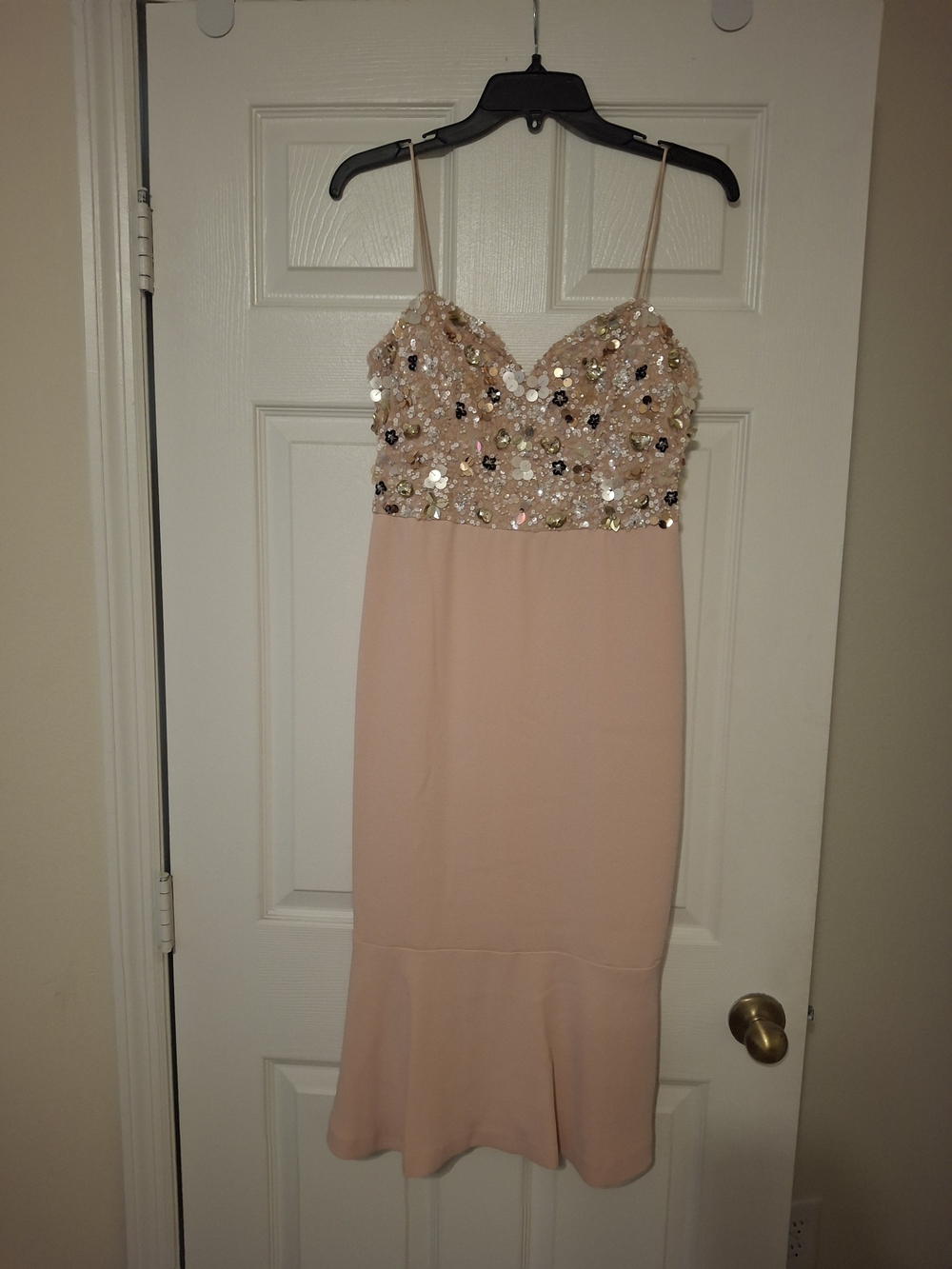 Gianni Bini Blush Pink Sequin Bodice Midi Dress
